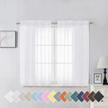 Aiyufeng White Sheer Curtains for Living Room 45 inch Length 2 Panels Set by Aiyufeng