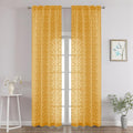 Chyhomenyc Gold Sheer Curtains 96 Inch Length 2 Panels Set, Light Filtering by Chyhomenyc