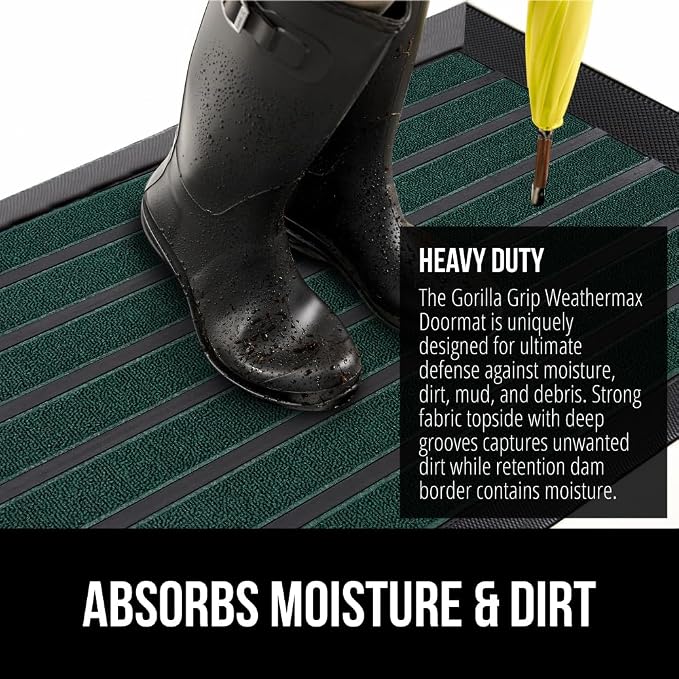 GORILLA GRIP 100% Waterproof All-Season WeatherMAX Doormat US Designed Natural - Image 4