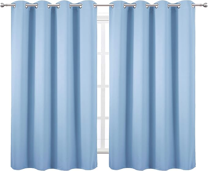 LEMOMO Sky Blue Thermal Blackout Curtains/52 x 54 Inch/Set of 2 Panels Room - Image 2