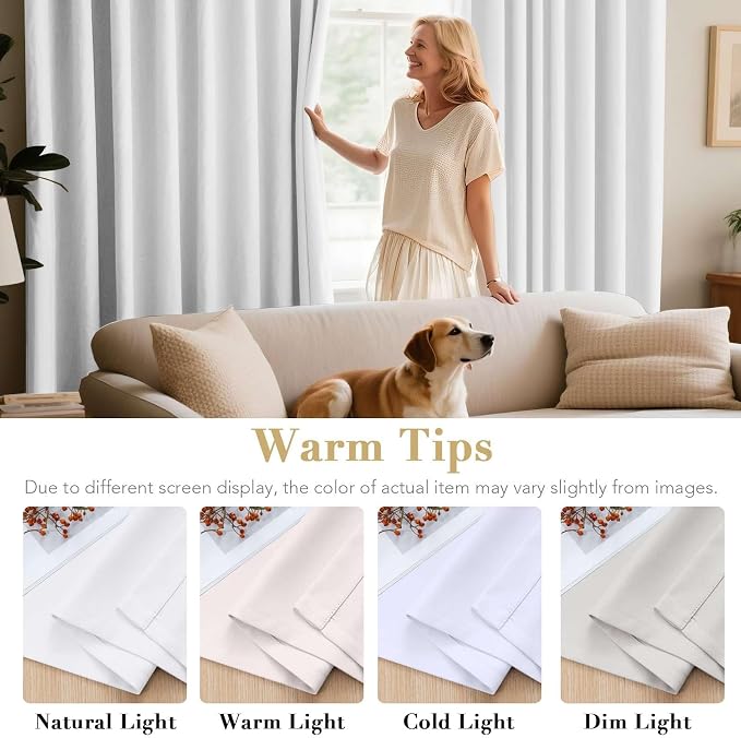 H.VERSAILTEX White Curtains for Bedroom Thermal Insulated Living Room Curtains - Image 5