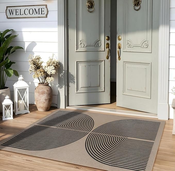 Lahome Modern Rainbow Easy Jute Rug, 3x5 Washable Rugs - Image 2