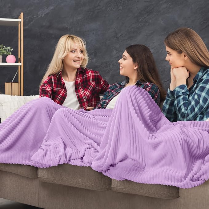 Buryeah 6 Pcs Flannel Throw Blanket Bulk 50 x 60 in Sleepover Blanket Outdoor - Image 4