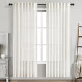 Beige White Linen Curtains 80 Inch Long by Nanspring