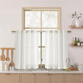 Nanspring Beige White Linen Curtains 36 Inch Length by Nanspring