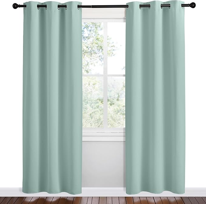 NICETOWN Aqua Blue Room Darkening Curtains - Image 2