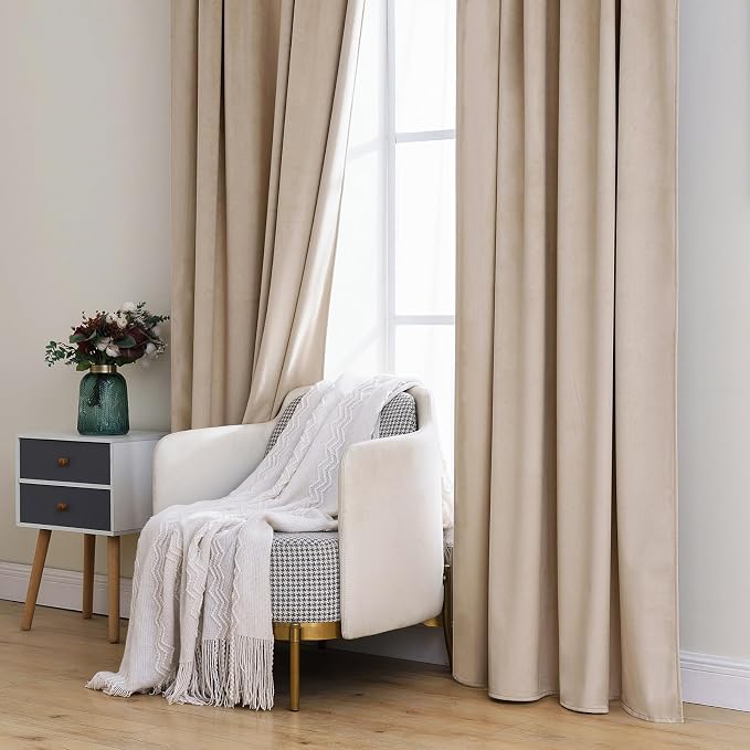 MIULEE Velvet Curtains 96 inches 2 Panels - Image 7