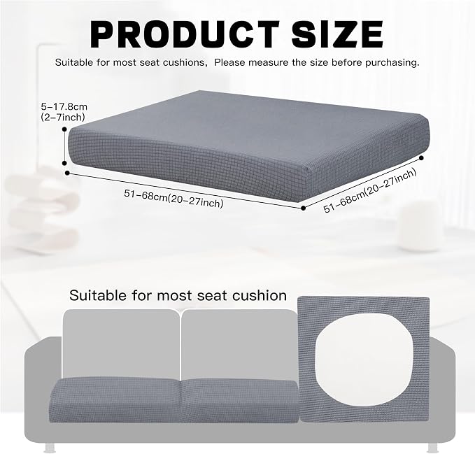 8Pcs Outdoor Cushion Covers, Patio Cushion Covers, Stretch Elastic Slipcovers - Image 2
