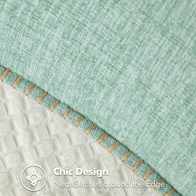 MIULEE Pack of 2 Couch Throw Pillow Covers 18x18 Inch Aqua Green Farmhouse - Image 2