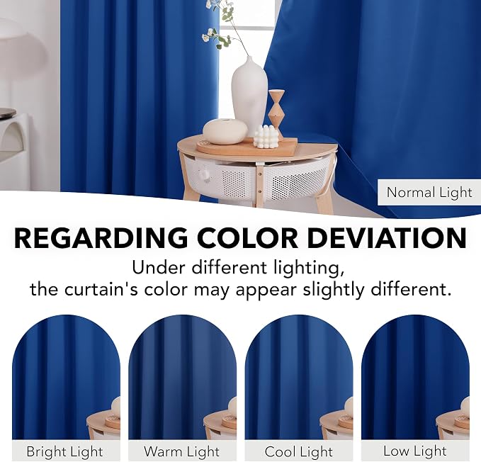 Deconovo Solid Rod Pocket Curtains Room Darkening Curtains Blackout Thermal - Image 6