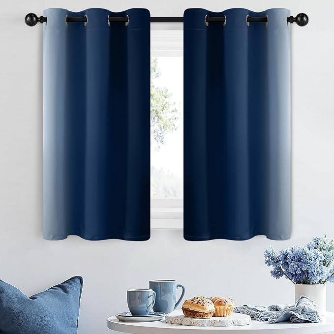 SimpleHome Ombre Room Darkening Curtains 36 inches Length - Image 2