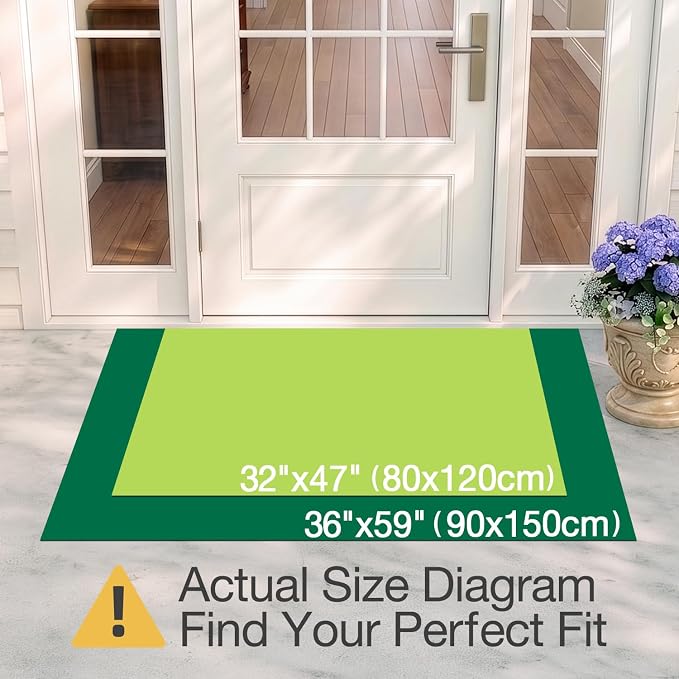 LUMI Outside Welcome Door Mat 32x47, Non-Slip Durable Rubber Easy Clean | Sweet - Image 2