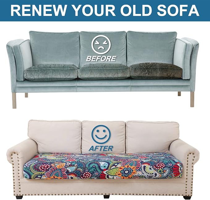 Smiry Printed Couch Cushion Covers, Stretch Soft Couch Covers - Image 8