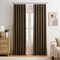 Chocolate Brown Blackout Curtains 92 Inches Long, Custom Made Pinch Pleated by KEQIAOSUOCAI