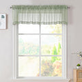OVZME 2 Panels Sage Green Semi Sheer Valance by OVZME