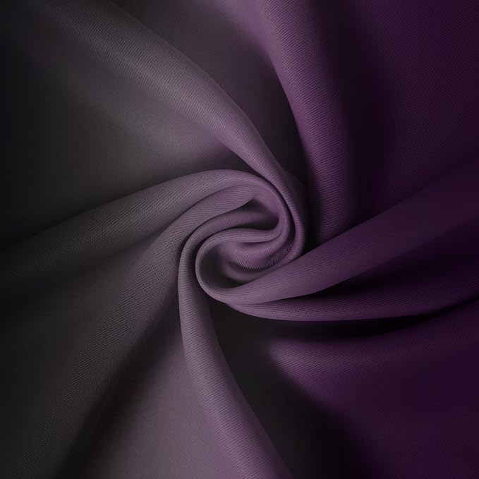 Yakamok Blackout Ombre Purple and Black Curtains - Image 6