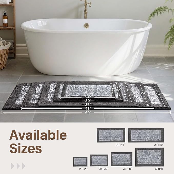 36x24 Large Bathroom Rugs Washable Non Slip, Soft Absorbent Quick Dry Mats - Image 7