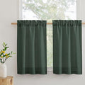 RYB HOME Cafe Curtains 24 inches Length, Linen Sheer Short Curtains by RYBHOME