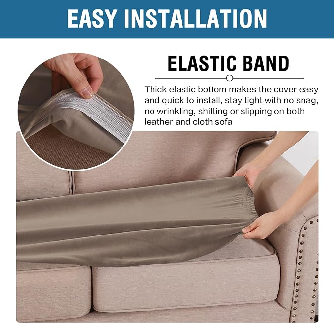 H.VERSAILTEX Velvet Stretch Individual Couch Cushion Cover Plush Cushion - Image 4