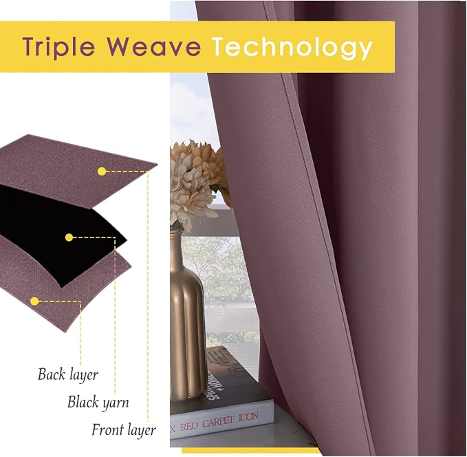 NICETOWN Modern Blackout Curtains Noise Reducing, Thermal Insulated and Privacy - Image 4