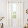 LAMIT Natural Doorway Linen Curtains 80 inch Length 2 Panels, Cream Light by LAMIT