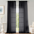OWENIE Black Sheer Curtains 120 Inches Long 2 Panels Set, Airy Lightweight by OWENIE
