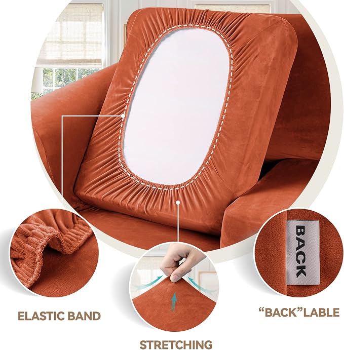 WEERRW Velvet Couch Covers for 2 Cushion Couch Sofa - Image 3