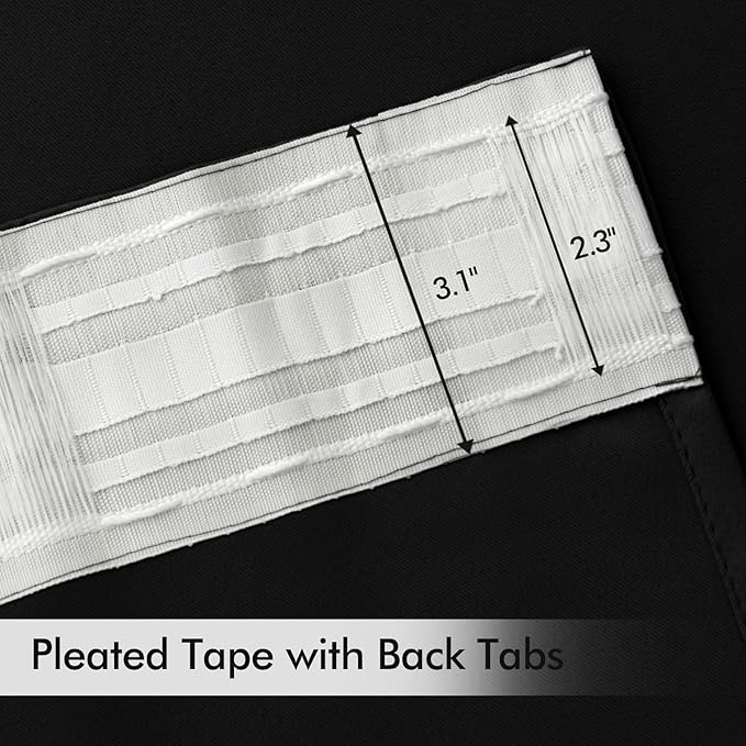 MIULEE Black Back Tab Blackout Curtains 84 Inch Length 2 Panels Set - Image 4