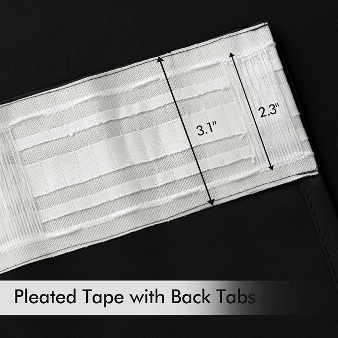 MIULEE Back Tab Blackout Curtains 94 Inch Long 2 Panels Set - Image 4