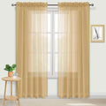 DWCN Taupe Sheer Curtains Semi Transparent Voile Rod Pocket Curtains by DWCN