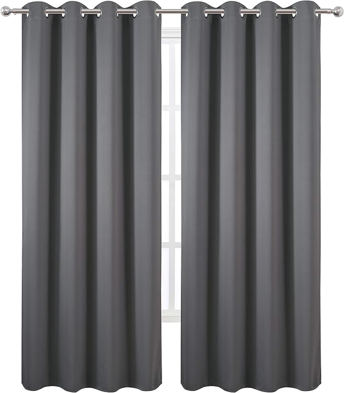 LEMOMO Blackout Curtains 66 x 95 inch/Frost Grey Curtains Set of 2 - Image 2