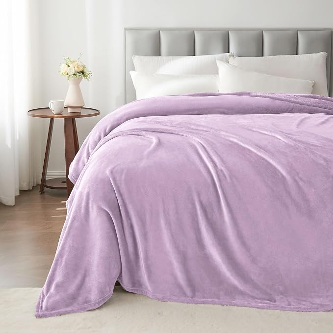 BEDELITE Fleece Blanket Twin Size Lilac Throw Blankets - Image 5