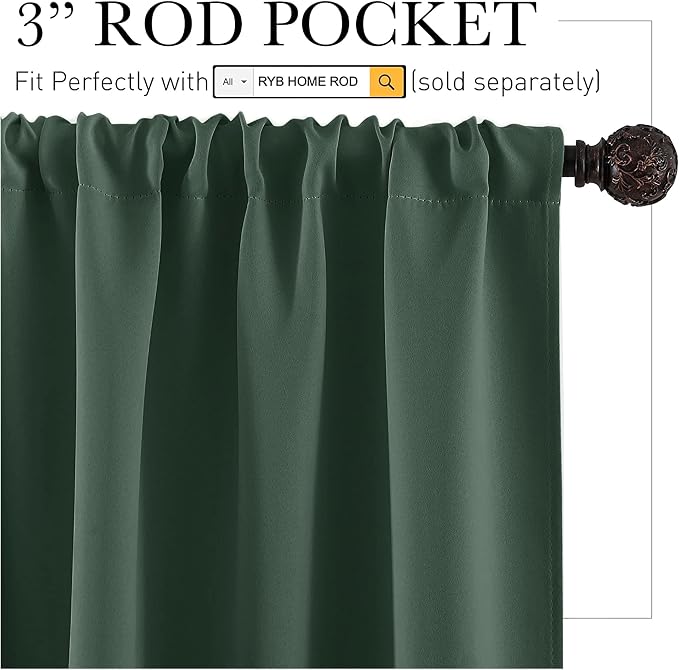 RYB HOME 54 inch Blackout Curtains - Image 2