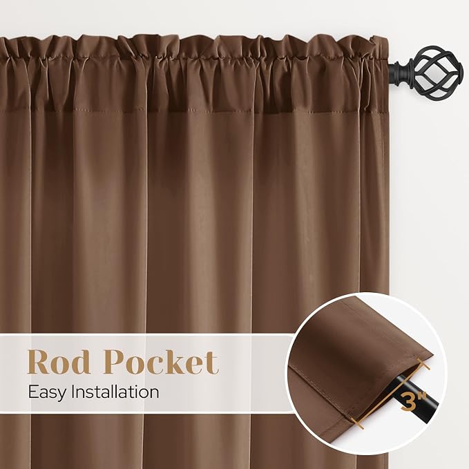 HOMEIDEAS Non-See-Through Brown Privacy Sheer Curtains, 52 X 72 Inches Long 2 - Image 6