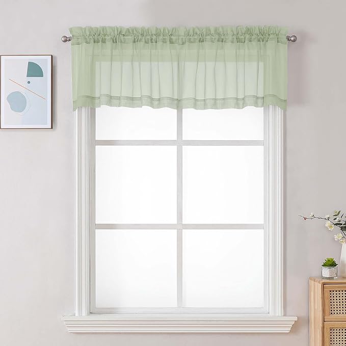 Chyhomenyc Light Green Sheer Valances by Chyhomenyc