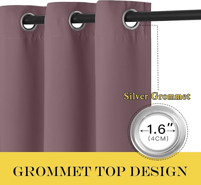 NICETOWN Dry Rose Blackout Curtains - Image 4