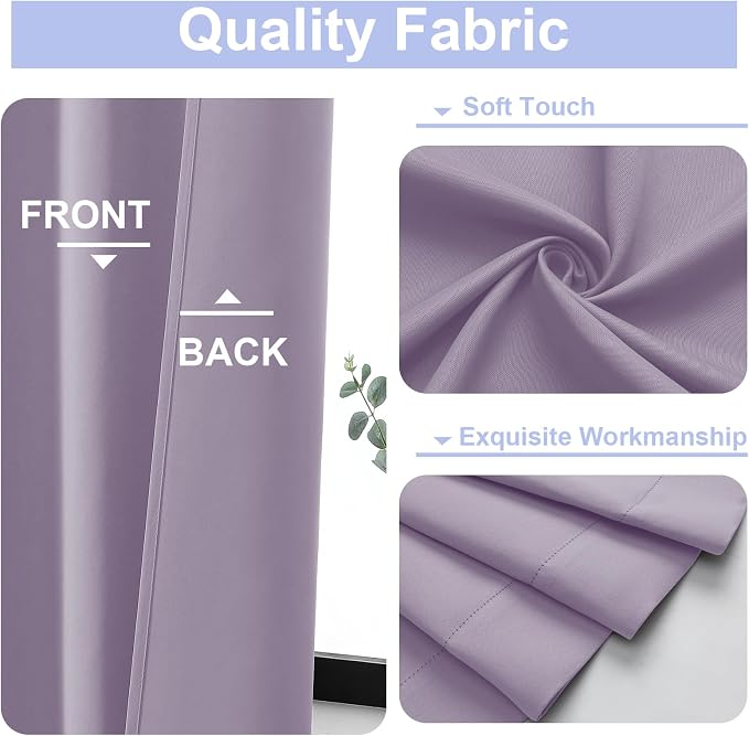 Simplebrand Ava Lilac Short Blackout Curtains - Image 3