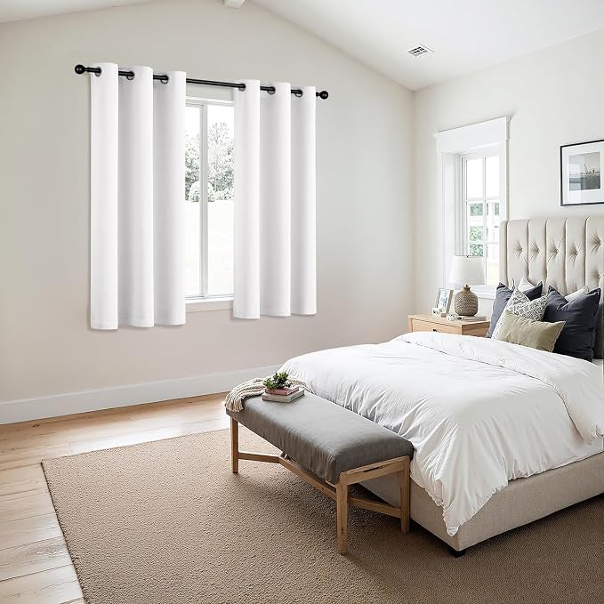 MIULEE Pure White Blackout Curtains - Image 6