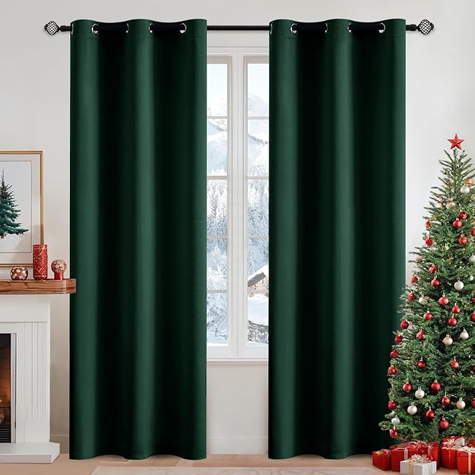 MIULEE Christmas Blackout Curtains, Room Darkening Thermal Insulated Drapes by MIULEE