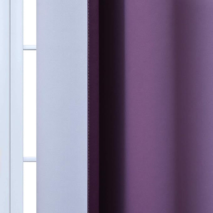 Yakamok Greyish White to Purple Ombre Curtain - Image 6