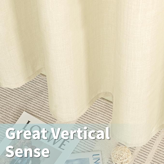 Light Beige Linen Curtains 95 Inches Long - Image 6