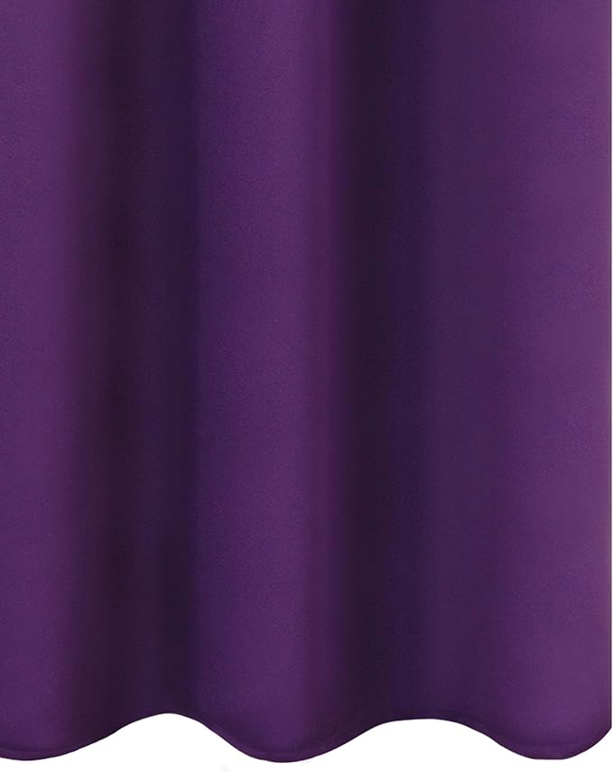 LEMOMO Purple Blackout Curtains 34 x 54 Inch Length/Set of 2 Curtain - Image 9
