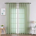 Gwine Sage Green Sheer Curtains 84 Inches Long 2 Panels Set, Light Filtering by Gwine