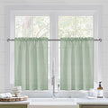 DWCN Bean Green Sheer Curtains for Kitchen Windows by DWCN