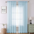 Lecloud Sky Blue Sheer Curtains 90 Inches Long 2 Panels, Light Filtering Voile by Lecloud