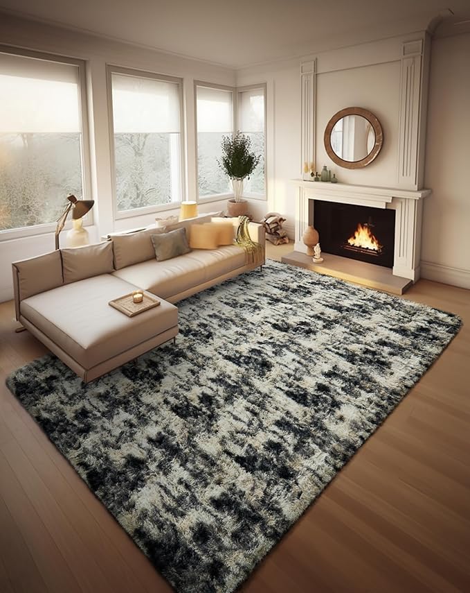 Ophanie Black Gold and Grey Area Rugs by Ophanie