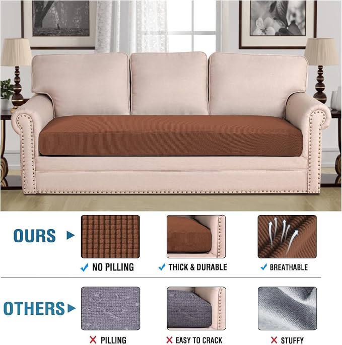H.VERSAILTEX Super Stretch Individual Seat Cushion Covers Sofa Covers Couch - Image 2