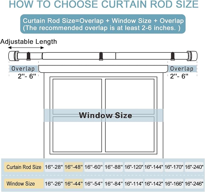 Byondeth Curtain Rods for Windows 16 to 48 or 60 Inches Max Adjustable Length 1 - Image 4