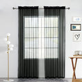 youleyar Solid Sheer Rod Pocket Curtain Voile Draperies 2 Panels White Beige by Youleyar
