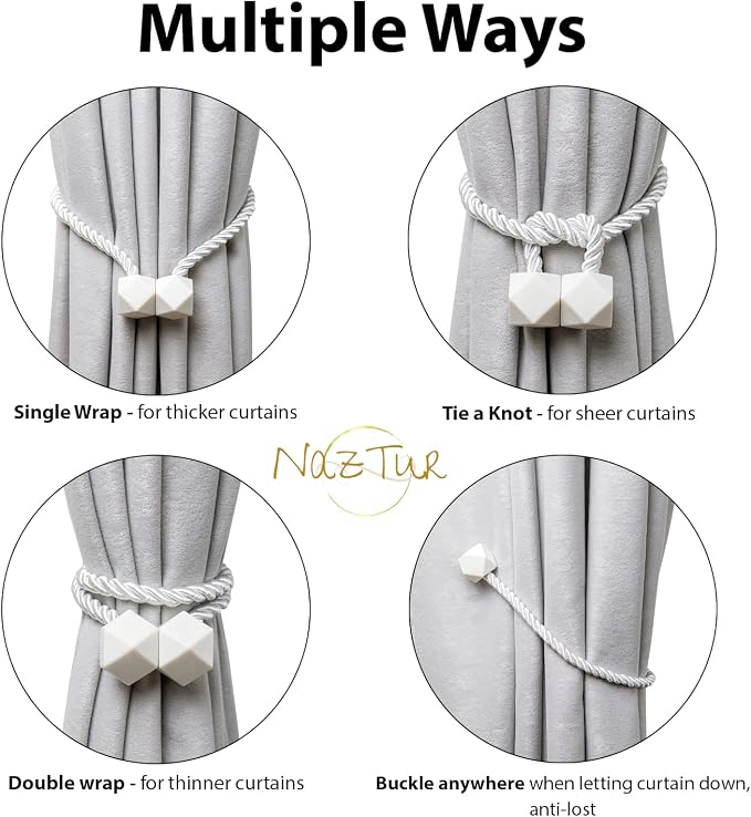 NazTur Magnetic Curtain Tiebacks- Upgrade 2022 - Image 4